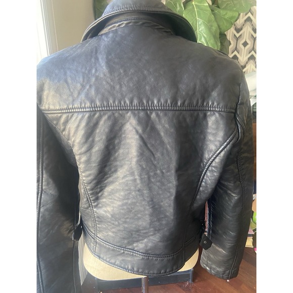 Ashley 26 International Faux Leather Black Biker Women's Jacket LADIES SIZE L - Picture 4 of 13